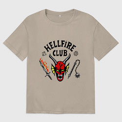 Женская футболка оверсайз Stranger things - hellfire club