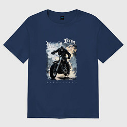 Футболка оверсайз женская Hells biker, цвет: тёмно-синий