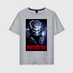 Женская футболка оверсайз Predator in the helmet