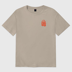 Женская футболка оверсайз Оберег волчья лапа