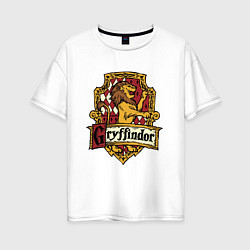 Женская футболка оверсайз Hogwarts - gryffindor logo