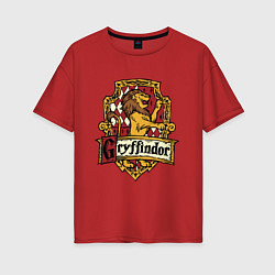 Женская футболка оверсайз Hogwarts - gryffindor logo