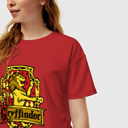 Футболка оверсайз женская Hogwarts - gryffindor logo, цвет: красный — фото 2