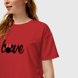 Футболка оверсайз женская Love Минни - парный товар, цвет: красный — фото 2