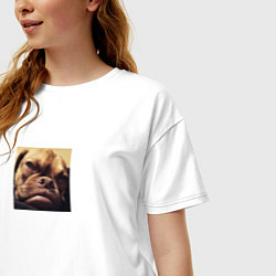 Футболка оверсайз женская Сердитый Песик, цвет: белый — фото 2