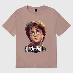 Футболка оверсайз женская Harry Potter wizard, цвет: пыльно-розовый
