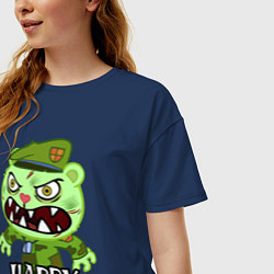 Футболка оверсайз женская Angry - Flippy, цвет: тёмно-синий — фото 2
