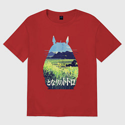 Футболка оверсайз женская Nature Totoro, цвет: красный