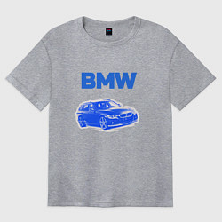 Футболка оверсайз женская Blue bmw, цвет: меланж