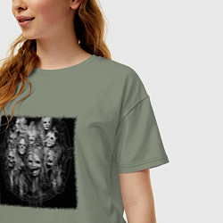 Футболка оверсайз женская Слипкнот группа, цвет: авокадо — фото 2