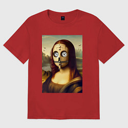 Женская футболка оверсайз Mona Lisa in a mask - steampunk