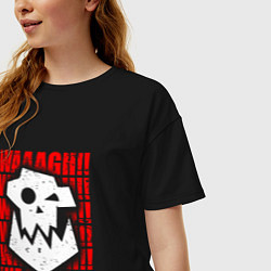 Футболка оверсайз женская Waaagh warhammer - белый, цвет: черный — фото 2
