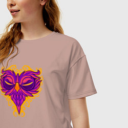 Футболка оверсайз женская Violet owl, цвет: пыльно-розовый — фото 2