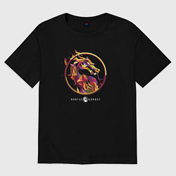 Женская футболка оверсайз Мортал Комбат - Скорпион эмблема
