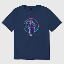 Женская футболка оверсайз Мортал Комбат Саб-Зиро эмблема