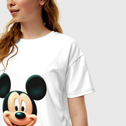 Футболка оверсайз женская Mickey mouse head, цвет: белый — фото 2