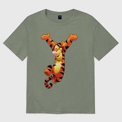 Футболка оверсайз женская Винни пух - Тигруля, цвет: авокадо