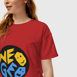 Футболка оверсайз женская Neo geo logo, цвет: красный — фото 2