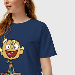 Футболка оверсайз женская Флэпджек - матрос, цвет: тёмно-синий — фото 2