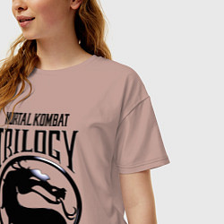 Футболка оверсайз женская Mortal kombat trilogy, цвет: пыльно-розовый — фото 2