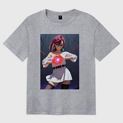 Женская футболка оверсайз Дандадан: Момо фаербол