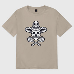 Женская футболка оверсайз Мексиканский череп