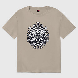 Женская футболка оверсайз Монстр вирус