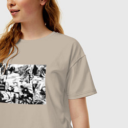 Футболка оверсайз женская Блич арт, цвет: миндальный — фото 2