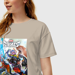 Футболка оверсайз женская Персонажи - Marvel rivals, цвет: миндальный — фото 2