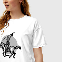 Футболка оверсайз женская Индеец на коне, цвет: белый — фото 2