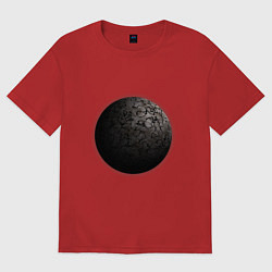 Женская футболка оверсайз Планета арт с разломами