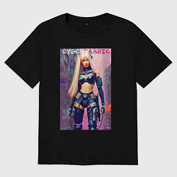 Женская футболка оверсайз Cyber Barbie - ai art