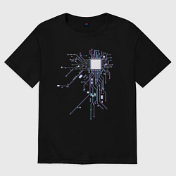 Женская футболка оверсайз Сердце хакера