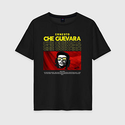 Футболка оверсайз женская Эрнесто Че Гевара в очках, цвет: черный