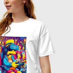 Футболка оверсайз женская Bart Simpson - esports, цвет: белый — фото 2
