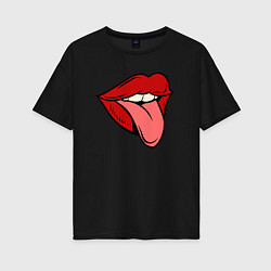 Женская футболка оверсайз Girl lips
