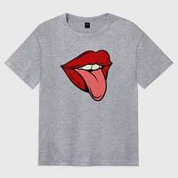 Женская футболка оверсайз Girl lips