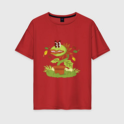 Женская футболка оверсайз Хищный цветок