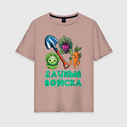 Женская футболка оверсайз Овощи и лопата