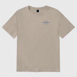 Футболка оверсайз женская Военно-воздушные силы: эмблема, цвет: миндальный