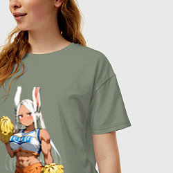 Футболка оверсайз женская Мирко-черлидер с помпонами, цвет: авокадо — фото 2