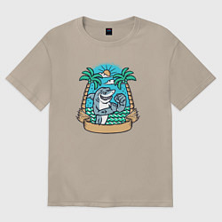 Женская футболка оверсайз Акулье лето