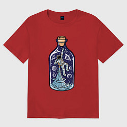 Женская футболка оверсайз Космонавт в бутылке