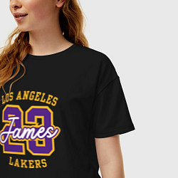 Футболка оверсайз женская Lebron James Lakers, цвет: черный — фото 2