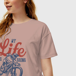 Футболка оверсайз женская My life is going downhill, цвет: пыльно-розовый — фото 2