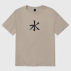 Женская футболка оверсайз Среда японским иероглифом