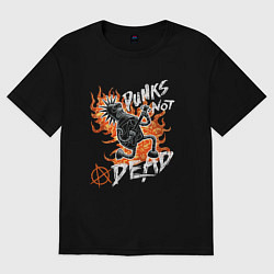 Женская футболка оверсайз Панк-рок с Бендером из Футурамы