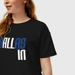 Футболка оверсайз женская Dallas in, цвет: черный — фото 2