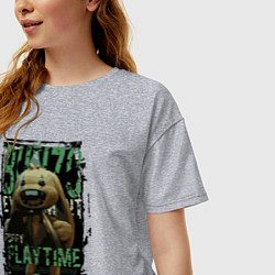 Футболка оверсайз женская Кролик Бонзо из Poppy Playtime, цвет: меланж — фото 2