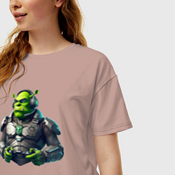 Футболка оверсайз женская G2 esports team - cyber Shrek, цвет: пыльно-розовый — фото 2